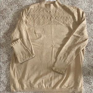 Shimmer Pointelle Turtleneck Sweater